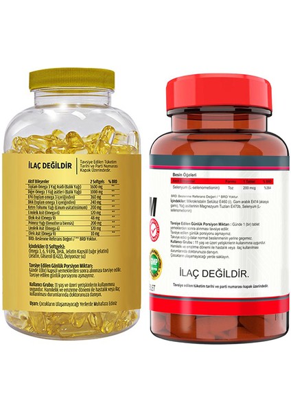 Omega 3-6-9 Balık Yağı 90 Softgel Nevfix Selenyum 200 Mcg 120 Tablet fiyatları