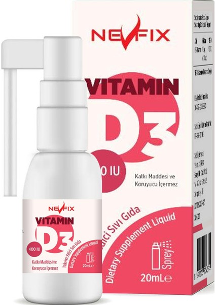 Collagen Coenzyme Selenium Biotin Magnesium 300 Tablet + Nevfix Vitamin D3 400 Iu 20 ml Sprey