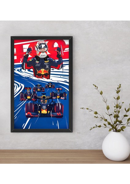 Gift Formula 1 Tasarımlı Dekoratif Ahşap Siyah Çerçeveli Tablo-1