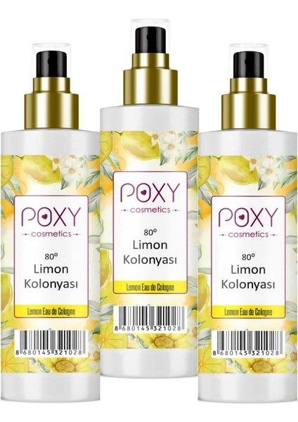 Limon Kolonyası 80° 100 ml x 3 Adet