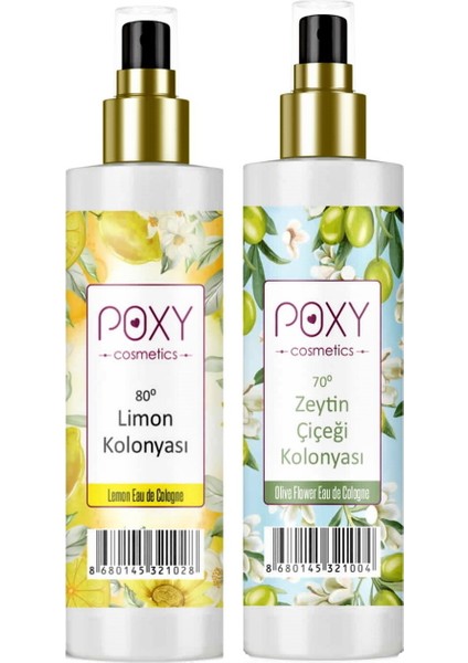 Limon Kolonyası 80° 100 ml & Zeytin Çiçeği Kolonyası 70° 100 ml