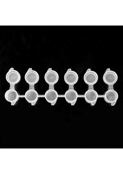 6'lı Boş Şerit Boya Kapları 3 ml Plastik Kapaklı