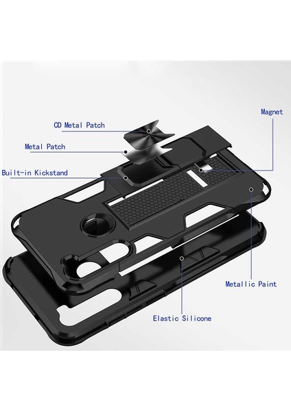 Xiaomi Redmi Note 8 Zırh Volve Kılıf + Nano Ekran Koruyucu