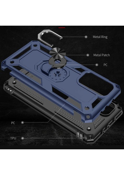 Xiaomi Mi 10T Pro Yüzüklü Standlı Vega Kılıf