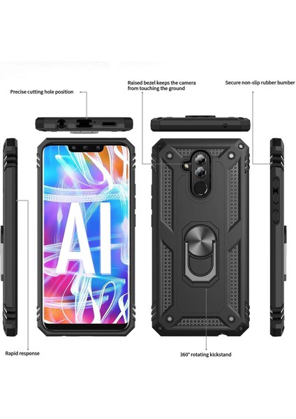 Huawei Mate 20 Lite Yüzüklü Standlı Vega Kılıf