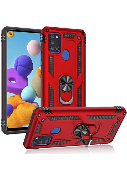 Samsung Galaxy M31S Yüzüklü Standlı Vega Kılıf + Nano Ekran Koruyucu modelleri