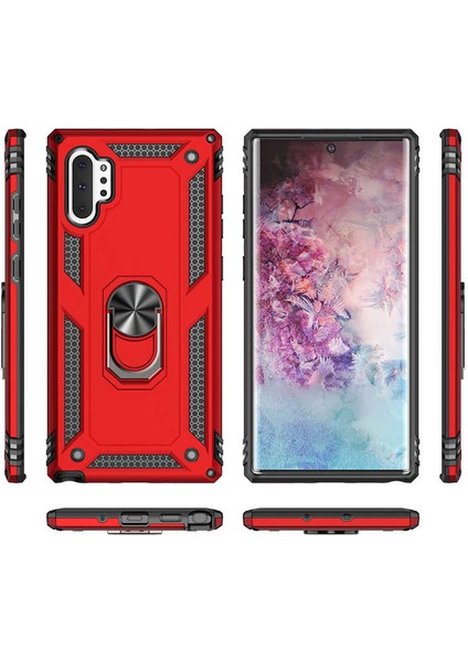 Samsung Galaxy Note 10 Plus Yüzüklü Standlı Vega Kılıf + Nano Ekran Koruyucu fırsatları