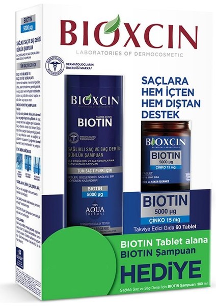 Biotin 5000 Μg Çinko 15 Mg + Biotin Şampuan 300 ml