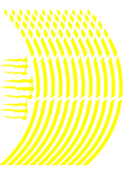 Sevenkardeşler Florasan Sarı Kesik 1 Set Jant Şeridi