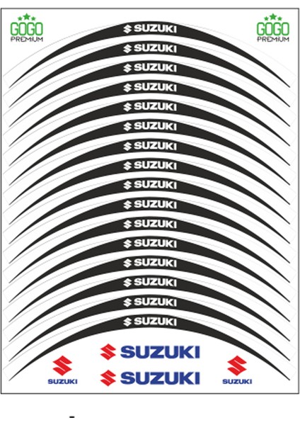 Sevenkardeşler Beyaz Siyah Suzukı Uyumlu Reflektörlü 1 Set Jant Şeridi