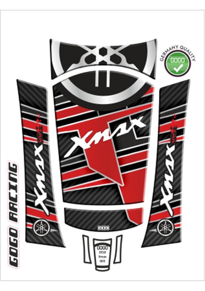 Yamaha Uyumlu Xmax 2018 - 2023 Uyumlu Tank Pad 009