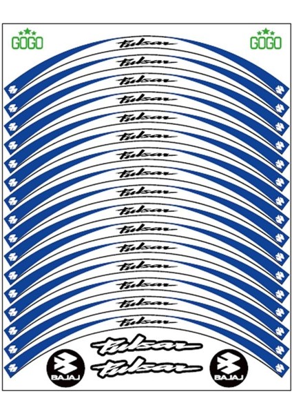 Pulsar Mavi Beyaz Pulsar Reflektörlü Jant Şeridi