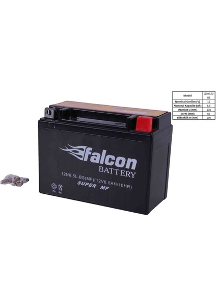 Akü 12-V 6.5 Ahr (12n6.5l-Bs) Kuru Akü (Cg) Orijinal