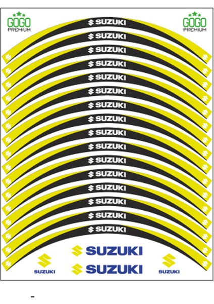 Sarı Siyah Suzukı Uyumlu Reflektörlü Jant Şeridi