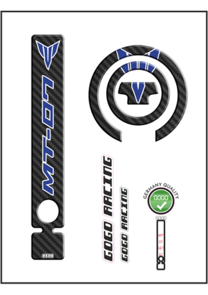 Yamaha Uyumlu Mt07 2014 - 2017 Uyumlu Tank Pad 001