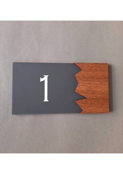 Wooden Serisi Pleksi Kapı Numarası