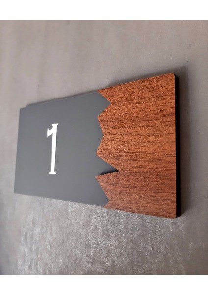 Wooden Serisi Pleksi Kapı Numarası fiyatları