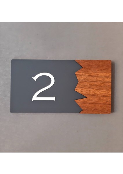 Wooden Serisi Pleksi Kapı Numarası