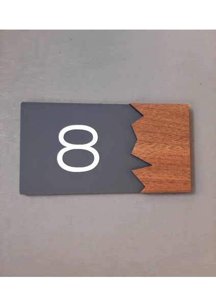 Wooden Serisi Pleksi Kapı Numarası