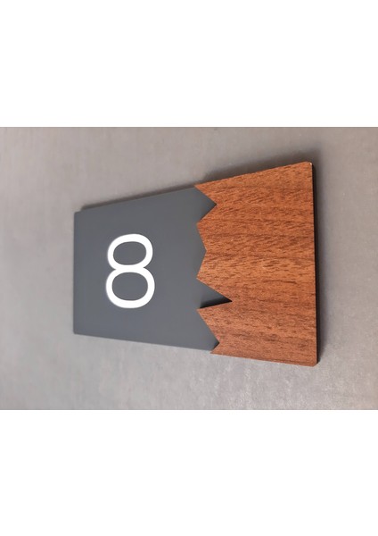 Wooden Serisi Pleksi Kapı Numarası fiyatları