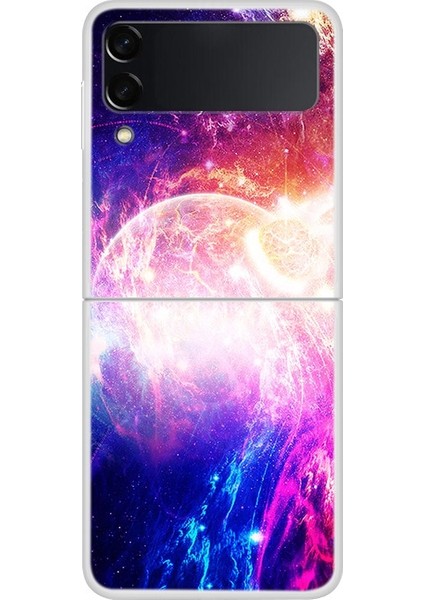 Samsung Galaxy Z Flip 3 Boyalı Mars Gezegeni Desenli Sert Pc Koruma Telefon Kılıfı Kapağı (Yurt Dışından)