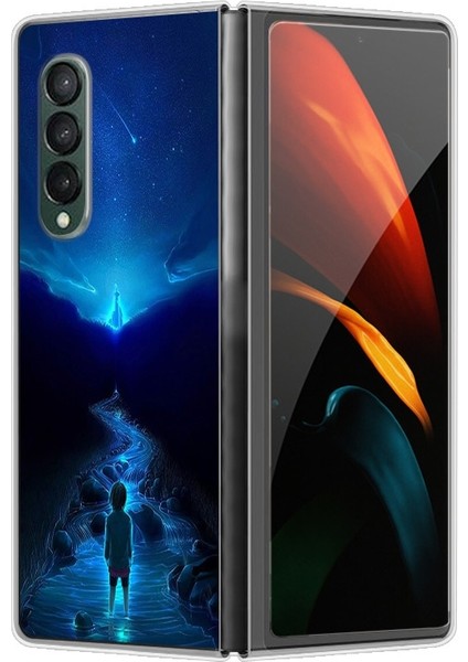 Samsung Galaxy Z Fold 3 Boyalı Meteor Çocuk Desenli Sert Pc Koruma Telefon Kılıfı Kapağı (Yurt Dışından)