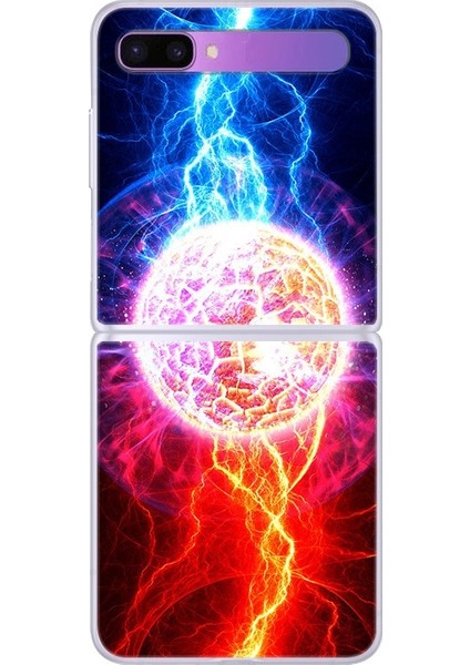 Samsung Galaxy Z Flip Boyalı Yıldırım Topu Desenli Sert Pc Koruma Telefon Kılıfı Kapağı (Yurt Dışından)