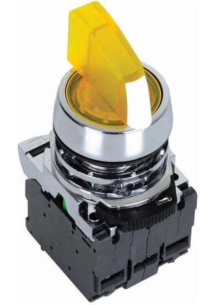 ISM-BK135M5 220V Metal Sarı Işıklı Mandal Buton 1-0-2