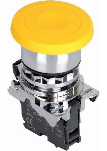 ISM-BC51 Mantar Kafalı Yaylı Metal Buton - Sarı
