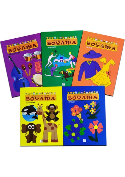 Eğlenceli ve Eğitici Boyama Seti 3 - 5 Kitap