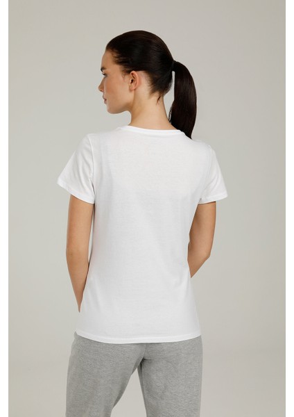 CT122 Basic C Neck T-Shır Beyaz Kadın T-Shirt