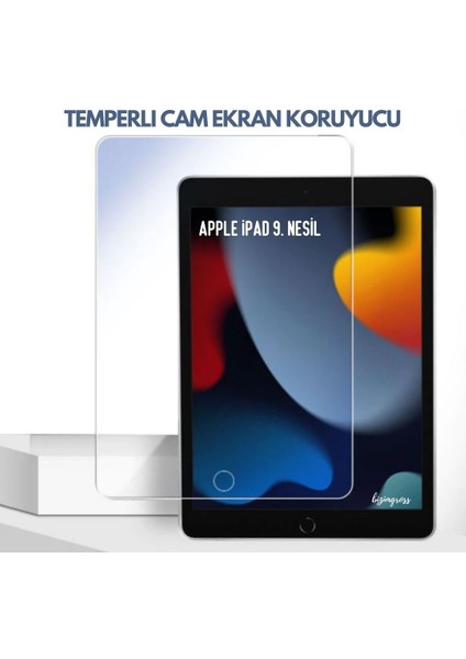 Apple iPad 9.nesil 10.2" Wifi MK473TU/A Temperli Kırılmaz Cam Ekran Koruycu