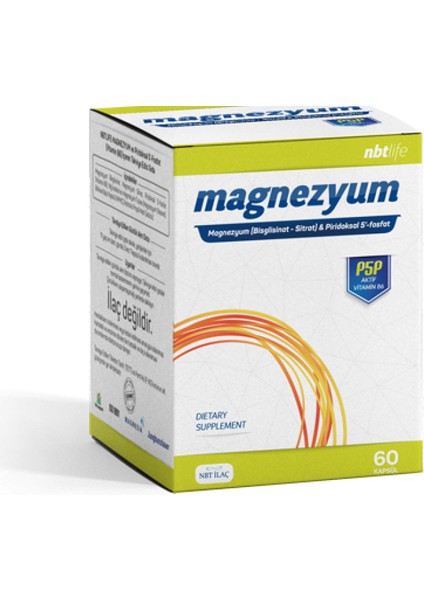 Nbt Ilaç Magnezyum P5P Vitamin B6 Içeren 60 Kapsül