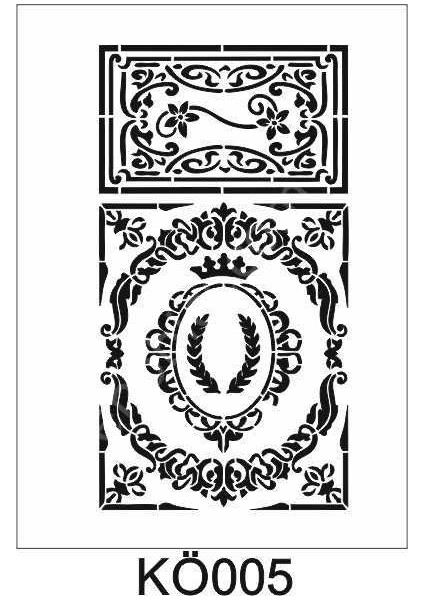 Köşe Desenler Stencil Şablon (21X30) KÖ-005