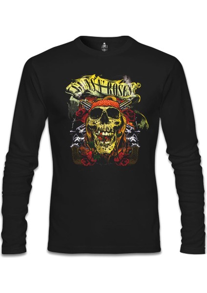 Llord T-Shirt Llordd T-Shirt Guns N' Roses Siyah Erkek SweaT-Shirt
