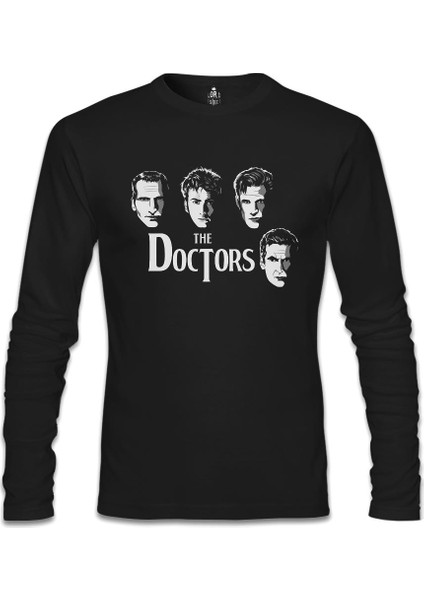 Llord T-Shirt Llordd T-Shirt Doctor Who - The Doctors Siyah Erkek SweaT-Shirt