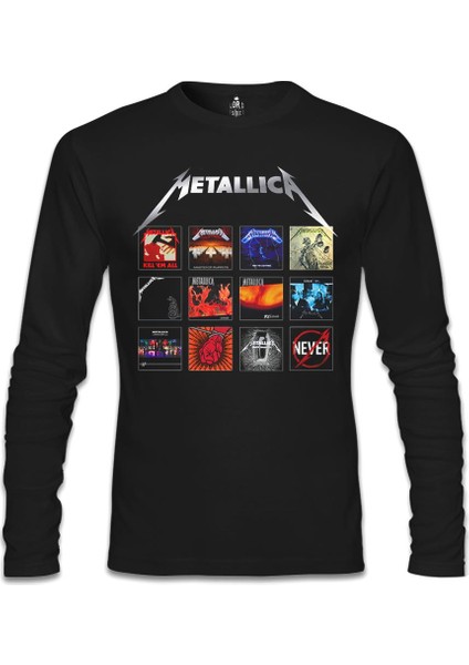 Llord T-Shirt Llordd T-Shirt Metallica - Album Covers Siyah Erkek SweaT-Shirt