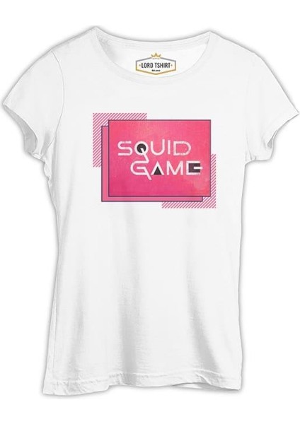 Llord T-Shirt Llordd T-Shirt Squid Game - Logo Beyaz Kadın T-Shirt