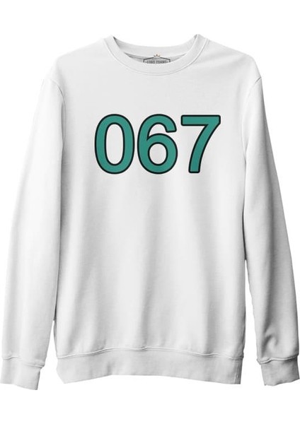 Llord T-Shirt Llordd T-Shirt Squid Game - 067 Beyaz Erkek Kalın SweaT-Shirt