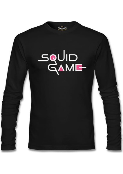 Llord T-Shirt Llordd T-Shirt Squid Game-Logo Siyah Erkek SweaT-Shirt