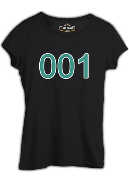Llord T-Shirt Llordd T-Shirt Squid Game-Number 001 Siyah Kadın T-Shirt