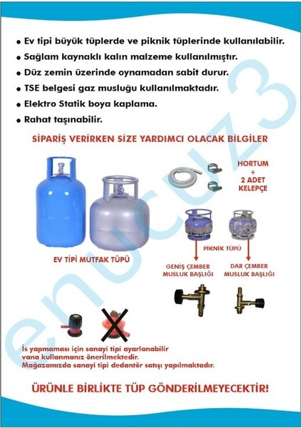 40X40 cm Musluklu Hortum Set Ocak - Kahverengi
