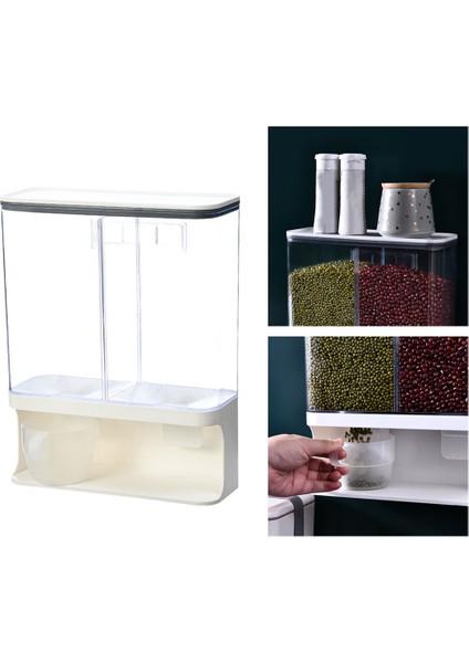 Tezgah Pirinç Kova Tahıl Dağıtıcı Kuru Gıda Saklama Kabı 3000ML (Yurt Dışından)