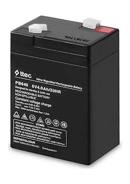 Hhm - Ttec 6V4AH/20HR Bakımsız Kuru Akü Akü Ttec 6V-4AH