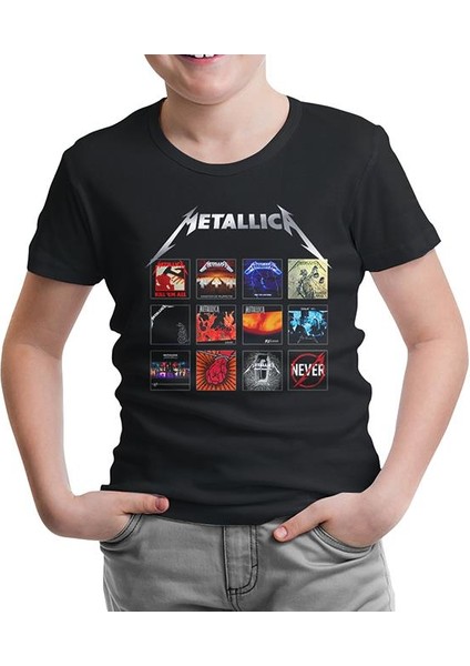 Llord T-Shirt Llordd T-Shirt Metallica - Album Covers Siyah Çocuk T-Shirt