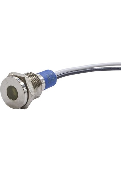 10MM 24V Sarı LED Metal Kablolu Sinyal Lambası IP67 GQ10T-Y