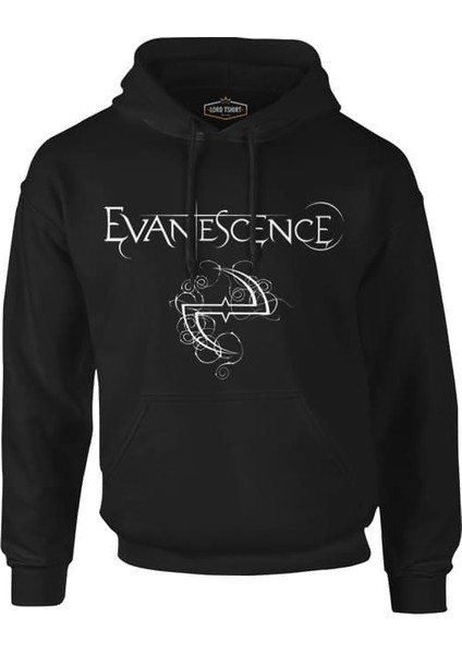 Llord T-Shirt Llordd T-Shirt Evanescence Logo Iı Siyah Erkek Fermuarsız Kapüşonlu