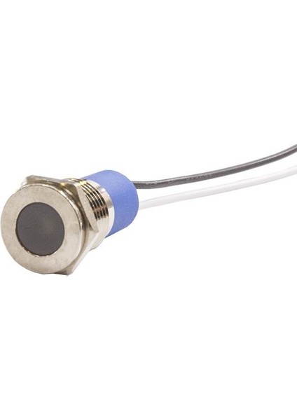 12MM 24V Beyaz LED Metal Kablolu Sinyal Lambası IP67 GQ12T-W