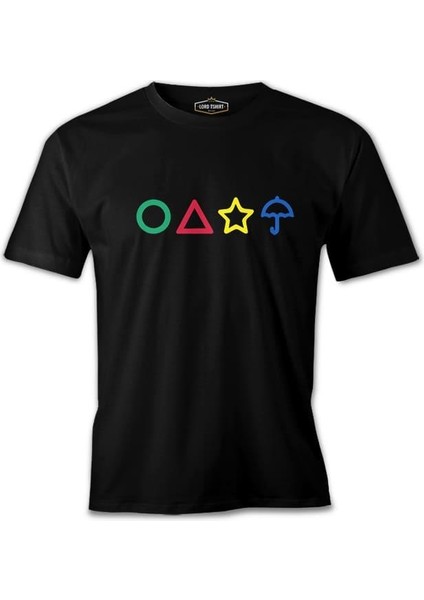 Llord T-Shirt Llordd T-Shirt Squid Game -Candy Colours Siyah Erkek T-Shirt