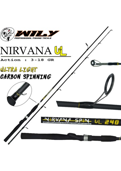 Wily Nirvana Ul 225 cm Spin Kamış 3-18 gr